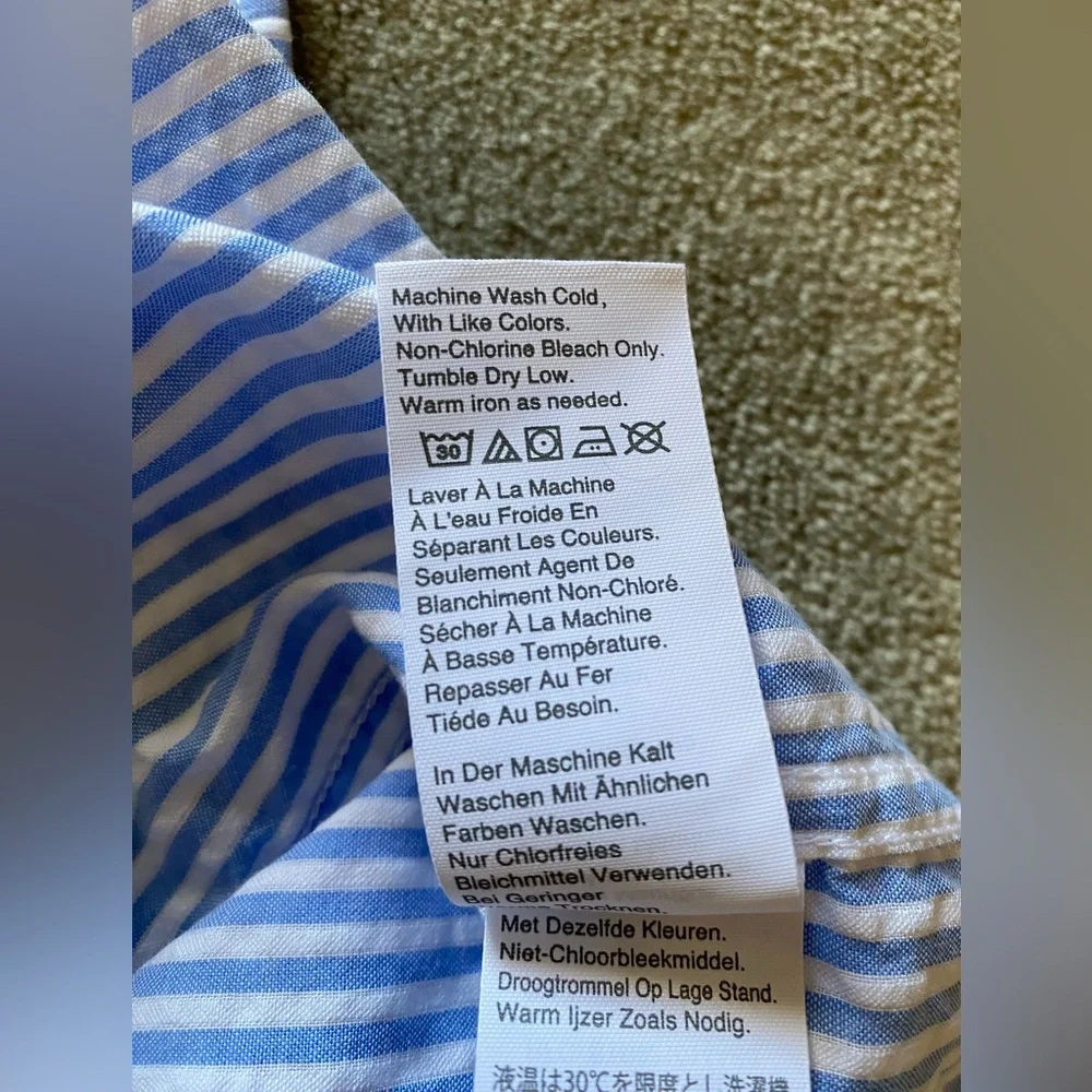 *NEVER WORN* J. Crew Short-Sleeve Striped Shirt | Color: Blue & White | Size: M